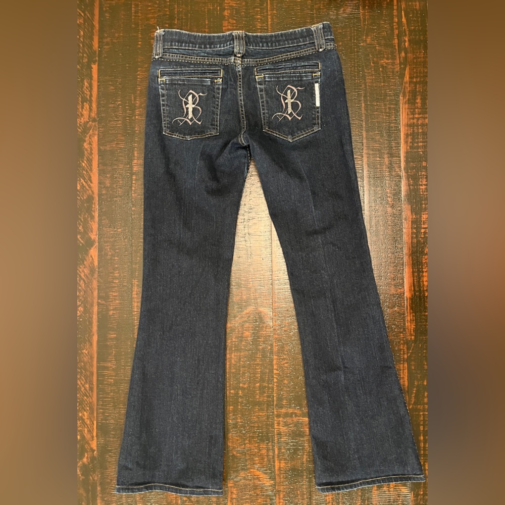 Bishop Of Seventh Jeans Size 31 Anthropologie Y2K Jeans Low Rise Bootcut Dark - Picture 14 of 16